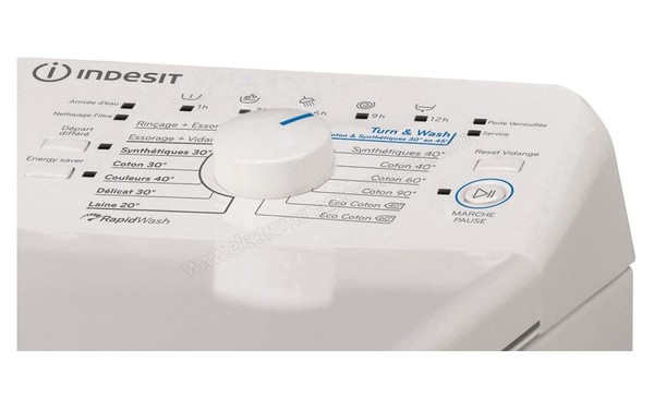 INDESIT BTWA61253FR - Panneau de commandes (cr&eacute;dit : Auchan)