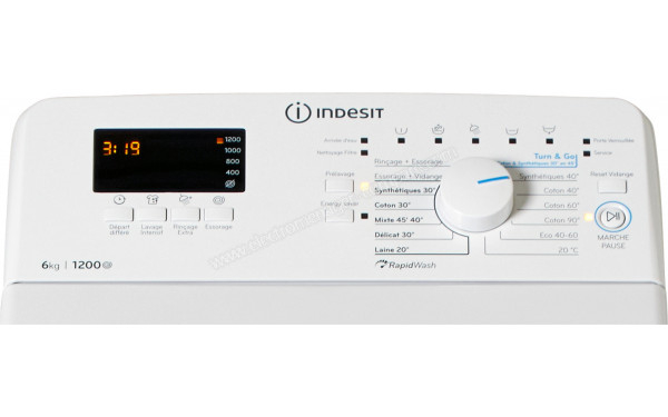 INDESIT BTWHS62300FRN - Panneau de commandes