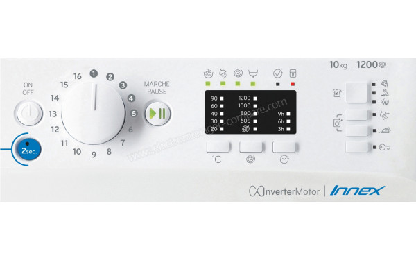 INDESIT BWA101283XWFRN - Vue des programmes