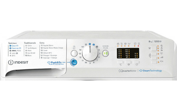 INDESIT BWA81295XWVFR - Panneau de commandes