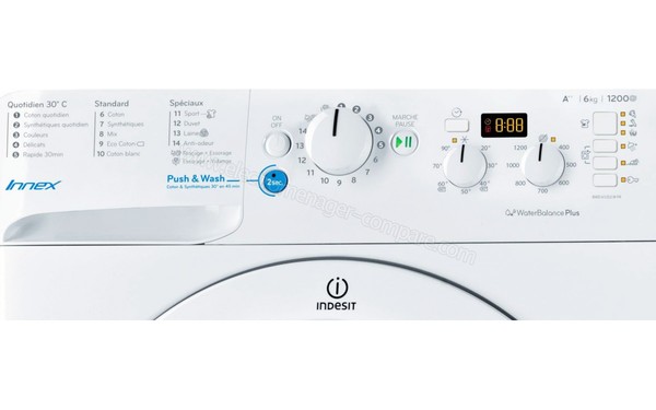 INDESIT BWD 61252 W FR - Panneau de commandes (cr&eacute;dit : Boulanger)