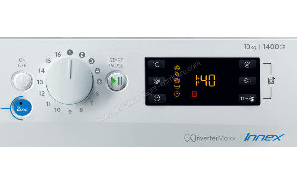 INDESIT BWE101483XWSEUN - Vue des programmes