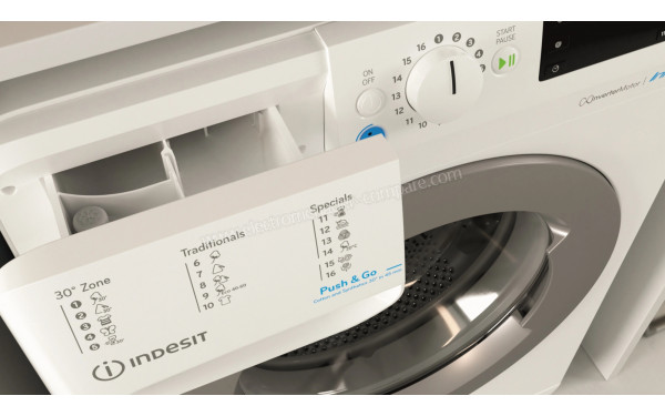INDESIT BWE101485XWSEUN - Zoom sur le tiroir lessiviel