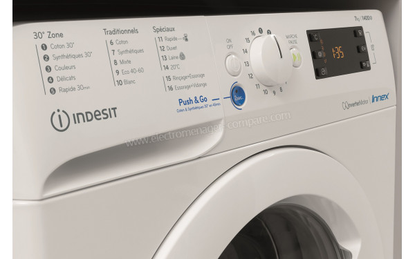 INDESIT BWE101685XWKFRN - Panneau de commandes