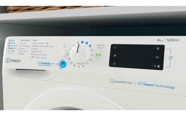 INDESIT BWE8127XWVFR - Panneau de commandes