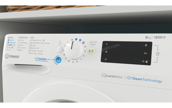 INDESIT BWE81295XWVFR - Panneau de commandes