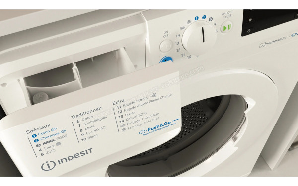 INDESIT BWE81495XWVFR - Zoom sur le tiroir lessiviel