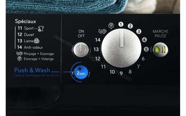 INDESIT BWE 91283X K FR - S&eacute;lecteur de programmes (cr&eacute;dit : Boulanger)