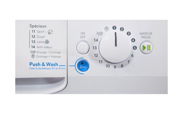 INDESIT BWE 91283X W FR.1 - Vue des commandes