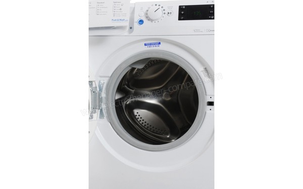 INDESIT BWE 91283X W FR - Vue de face hublot ouvert (cr&eacute;dit : Darty)