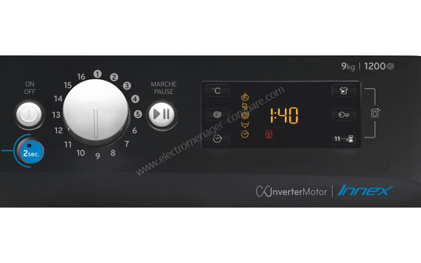 INDESIT BWE91285XKFRN - Vue des programmes