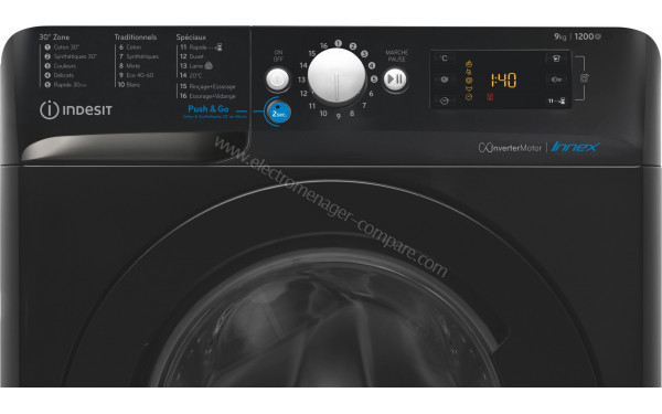 INDESIT BWE91285XKFRN - Panneau de commandes