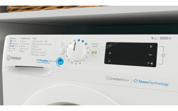 INDESIT BWE91295XWVFR - Panneau de commandes