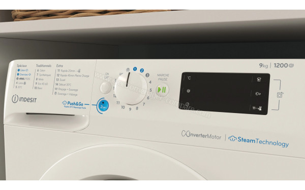 INDESIT BWE91296XWVFR - Panneau de commandes