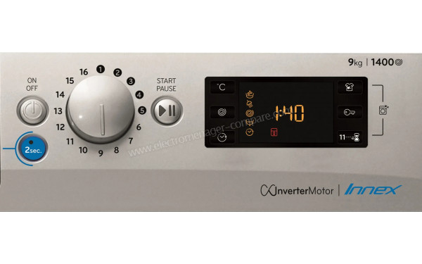 INDESIT BWE91483XSEUN - Vue des programmes