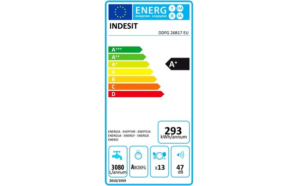 INDESIT DDFG 26B17 EU - &Eacute;tiquette &eacute;nergie