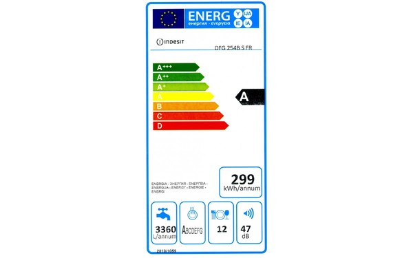 INDESIT DFG 254B S FR - &Eacute;tiquette &eacute;nergie