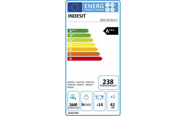 INDESIT DFO 3T133 A F - &Eacute;tiquette &eacute;nergie