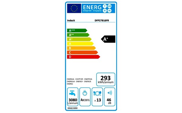INDESIT DFP 27B16 FR - &Eacute;tiquette &eacute;nergie