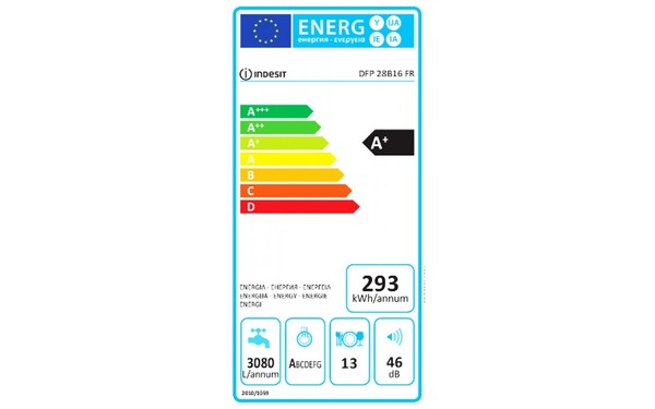 INDESIT DFP 28B16 FR - &Eacute;tiquette &eacute;nergie