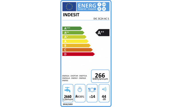 INDESIT DIC 3C24 AC S - &Eacute;tiquette &eacute;nergie