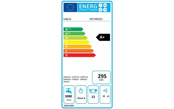 INDESIT DIF 14B1 EU - &Eacute;tiquette &eacute;nergie