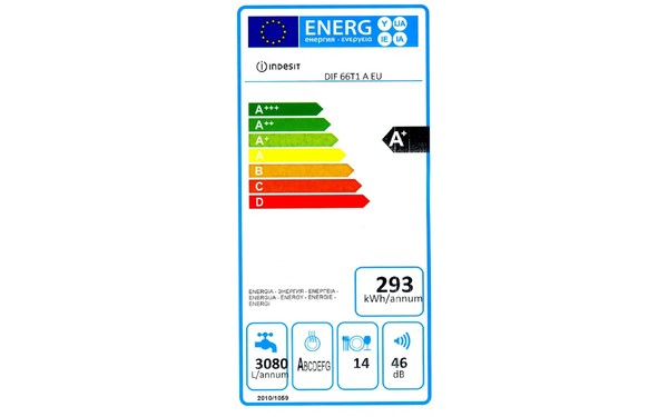 INDESIT DIF 66T1 A EU - &Eacute;tiquette &eacute;nergie