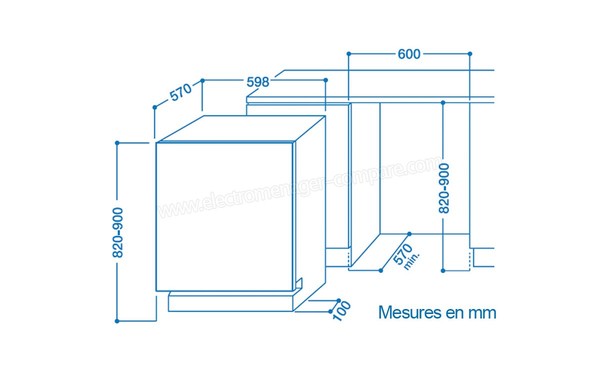 INDESIT DIFP 66B+9 EU - Sch&eacute;ma d'encastrement