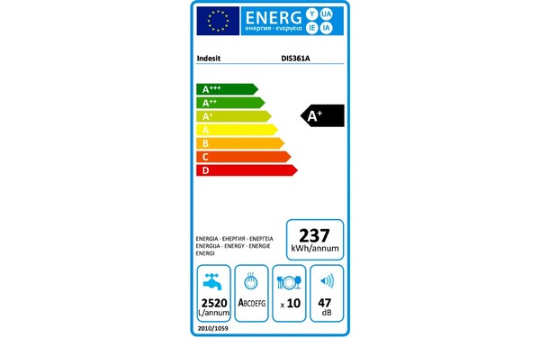 INDESIT DIS 361 A - &Eacute;tiquette &eacute;nergie