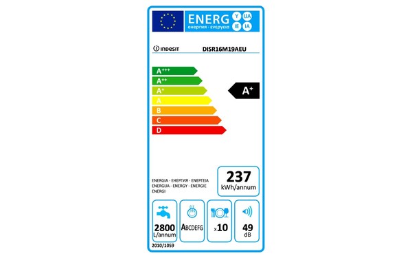 INDESIT DISR 16M19 A EU - &Eacute;tiquette &eacute;nergie