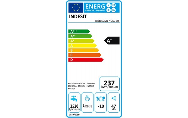 INDESIT DISR 57M17 CAL EU - &Eacute;tiquette &eacute;nergie