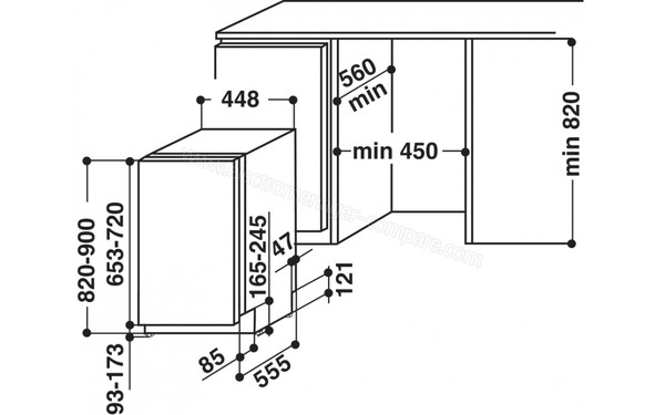 INDESIT DISR 57M94 CA EU - Sch&eacute;ma d'encastrement