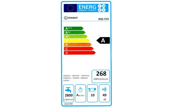 INDESIT DSG 573 - &Eacute;tiquette &eacute;nergie