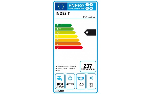 INDESIT DSR 15B1 EU - &Eacute;tiquette &eacute;nergie