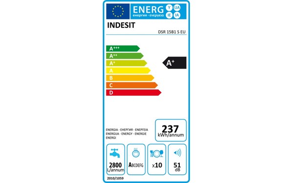 INDESIT DSR 15B1 S EU - &Eacute;tiquette &eacute;nergie