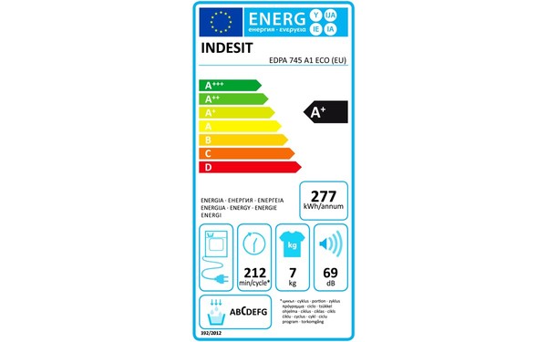 INDESIT EDPA 745 A1 ECO (EU) - &Eacute;tiquette &eacute;nergie