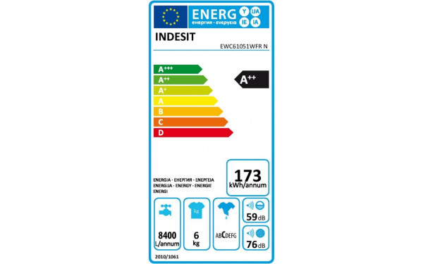INDESIT EWC61051WFRN - &Eacute;tiquette &eacute;nergie