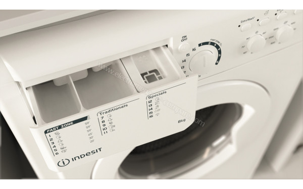 INDESIT EWC81251WEUN - Zoom sur le tiroir lessiviel
