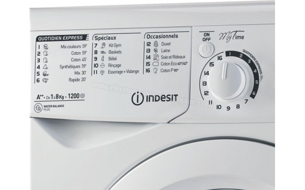 INDESIT EWC 81252 W FR - Vue des programmes