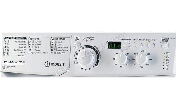 INDESIT EWD 91282 W FR - Panneau de commandes
