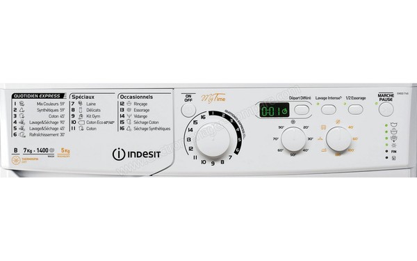 INDESIT EWDD 7145 W FR - Panneau de commandes