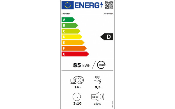 INDESIT I0FD633A - &Eacute;tiquette &eacute;nergie v2