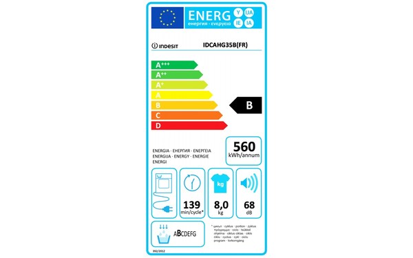 INDESIT IDCA H G35B (FR) - &Eacute;tiquette &eacute;nergie
