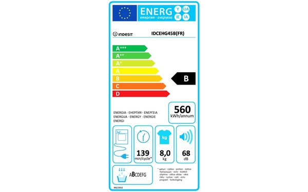 INDESIT IDCE H G45B (FR) - &Eacute;tiquette &eacute;nergie