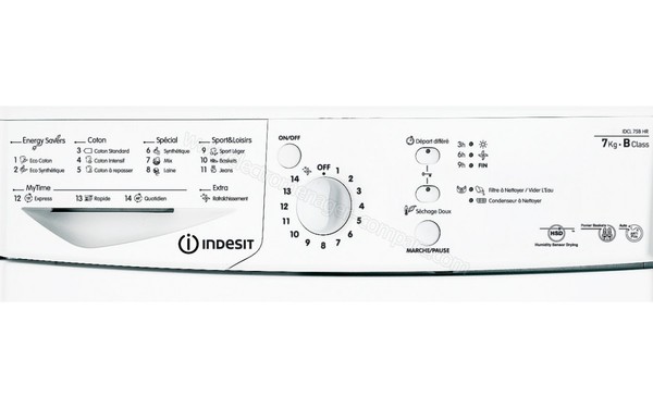 INDESIT IDCL 75 B HR (FR) - Panneau de commandes