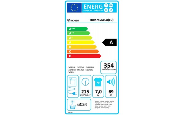 INDESIT IDPA 745 A ECO (EU) - &Eacute;tiquette &eacute;nergie
