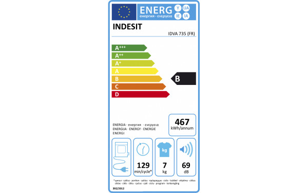 INDESIT IDVA 735 (FR) - &Eacute;tiquette &eacute;nergie