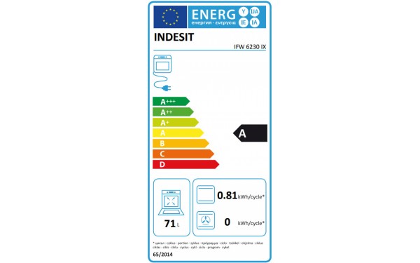 INDESIT IFW 6230 IX - &Eacute;tiquette &eacute;nergie