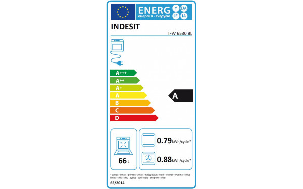 INDESIT IFW 6530 BL - &Eacute;tiquette &eacute;nergie