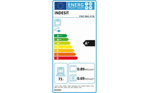 INDESIT IFWS 3841 JP BL - &Eacute;tiquette &eacute;nergie